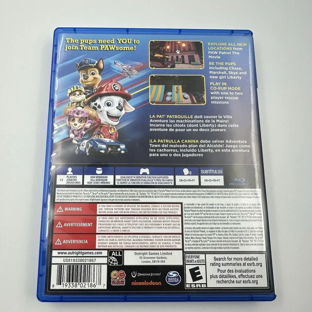 Sony Playstation 4 (PS4) Paw Patrol The Movie Adventure City Calls TESTED WORKS